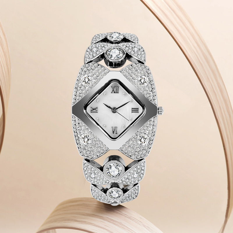 Women's Retro Quartz Watch with Sparkling Rhinestones