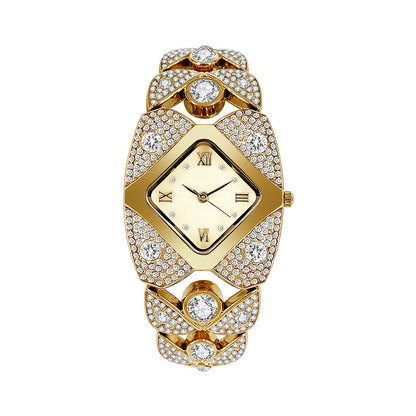 Women's Retro Quartz Watch with Sparkling Rhinestones