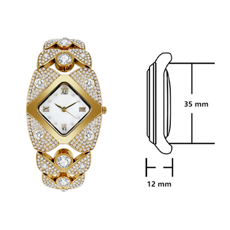 Women's Retro Quartz Watch with Sparkling Rhinestones