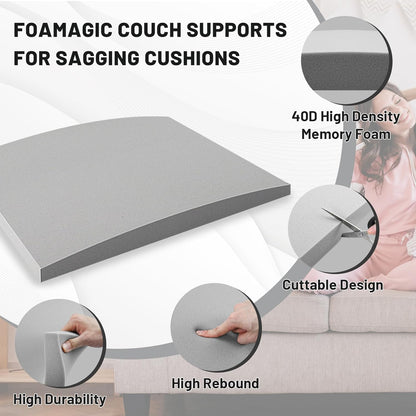 🛋️ BUY 2 GET 1 FREE! ✨ Sofa Cushion Support for Sagging Seats - High-Density Foam Insert with Non-Slip Base for Enhanced Comfort & Posture 🏠💫