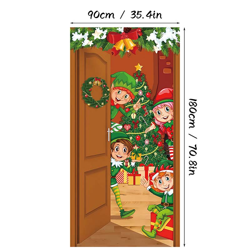 ⏰Christmas Limited Sale 50% OFF!!🎄Christmas Door Cover For Instant Holiday Decor