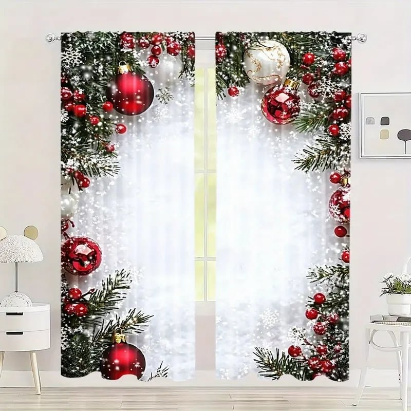 🎄 Festive Glow Christmas Curtains Set – Instantly Transform Your Home into a Holiday Wonderland!
