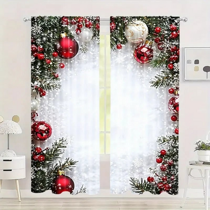 🎄 Festive Glow Christmas Curtains Set – Instantly Transform Your Home into a Holiday Wonderland!