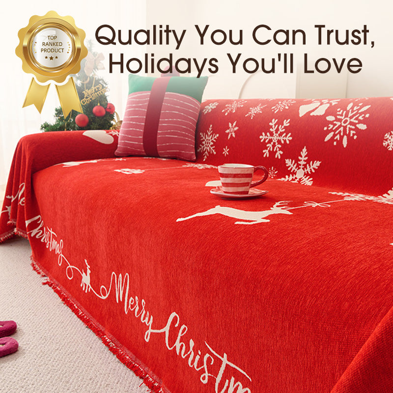 Reversible Christmas Couch Cover