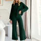 💖LAST DAY PROMOTION - 50%OFF 💖 Women’s Casual Solid Top & Wide-Leg Pants 2 Piece Sets