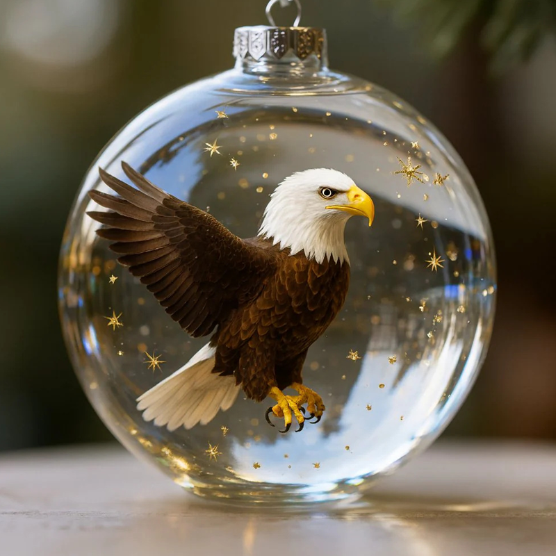 🔥Buy 1 Get 1 Free🔥Nature's Bird Glass-Look Sphere Ornament