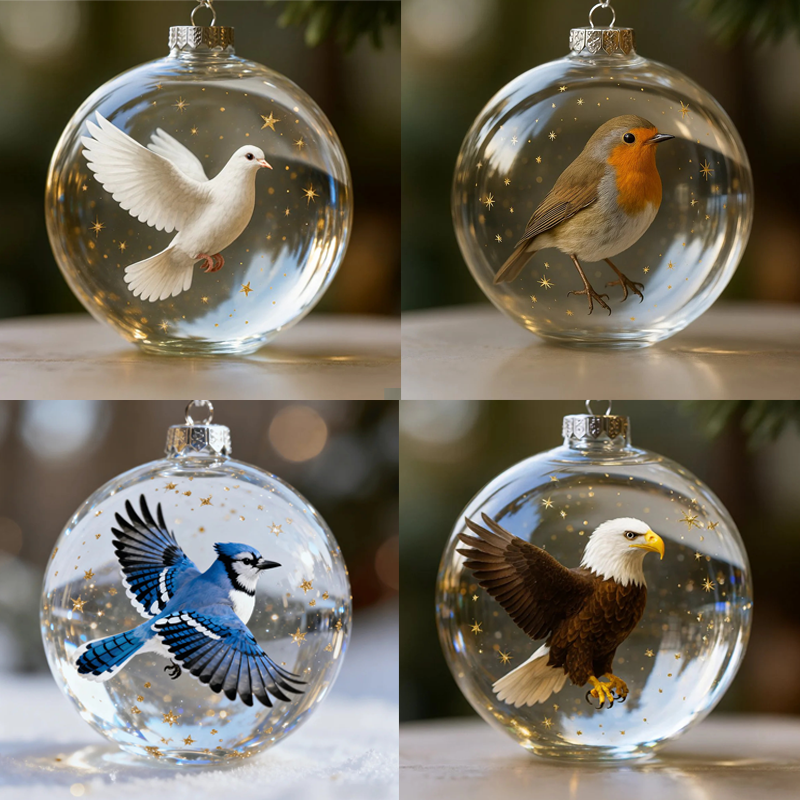 🔥Buy 1 Get 1 Free🔥Nature's Bird Glass-Look Sphere Ornament