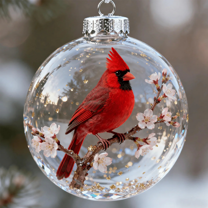 🔥Buy 1 Get 1 Free🔥Nature's Bird Glass-Look Sphere Ornament