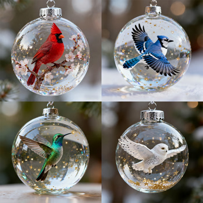 🔥Buy 1 Get 1 Free🔥Nature's Bird Glass-Look Sphere Ornament