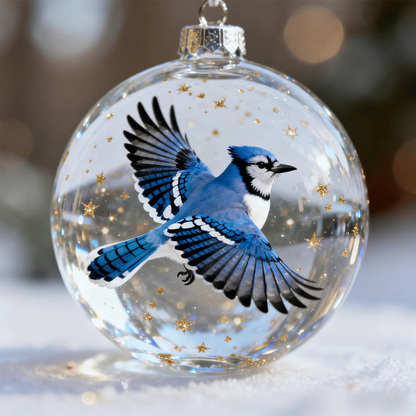 🔥Buy 1 Get 1 Free🔥Nature's Bird Glass-Look Sphere Ornament