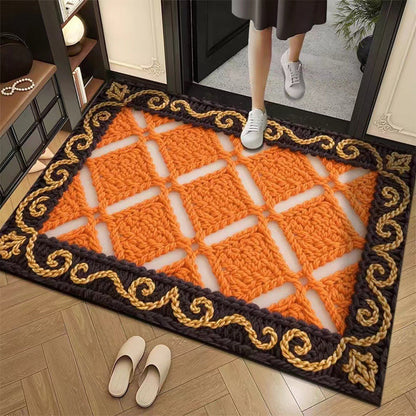 3D Floral Yarn Style Absorbent Non-Slip Floor Mat