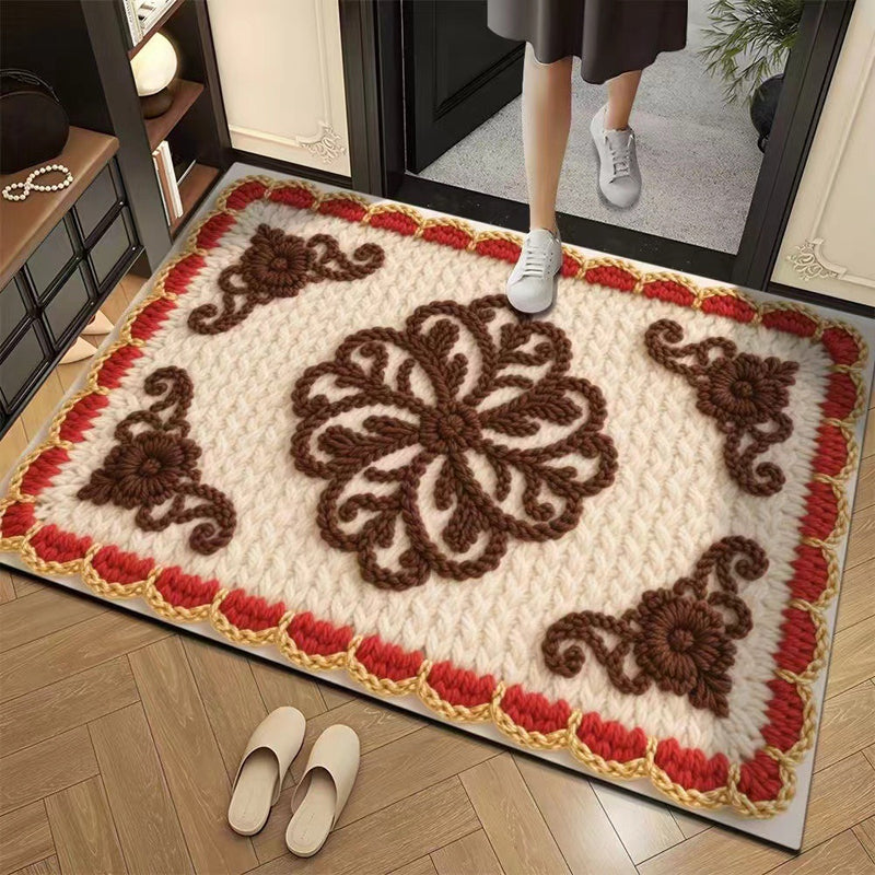 3D Floral Yarn Style Absorbent Non-Slip Floor Mat