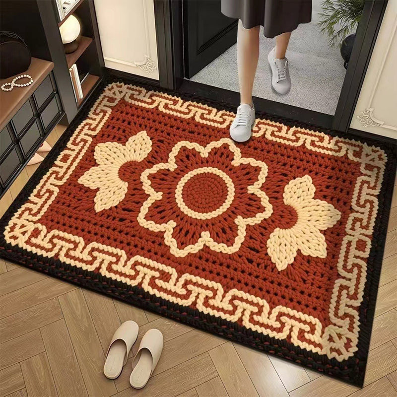 3D Floral Yarn Style Absorbent Non-Slip Floor Mat