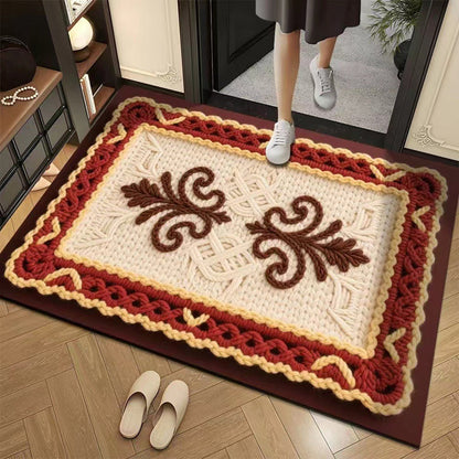 3D Floral Yarn Style Absorbent Non-Slip Floor Mat