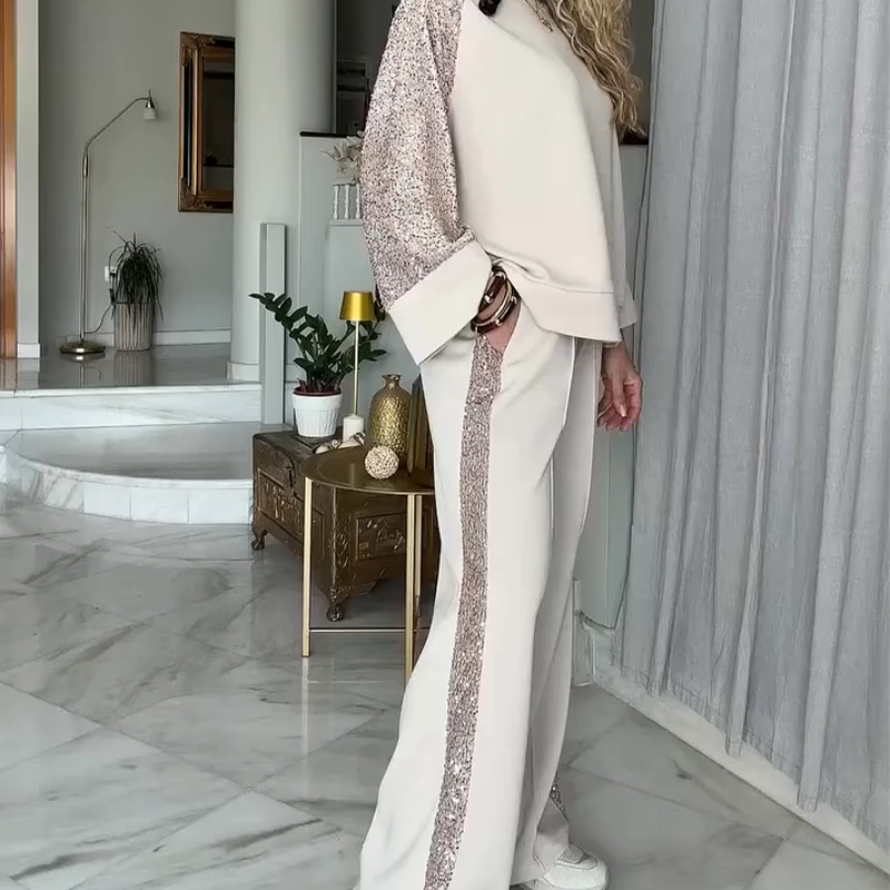 ✨【Women’s Sequin Embellished 2-Piece Set】✨ — Chic Comfort for Every Occasion!