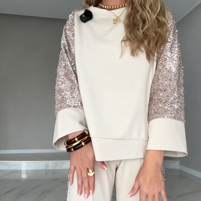 ✨【Women’s Sequin Embellished 2-Piece Set】✨ — Chic Comfort for Every Occasion!