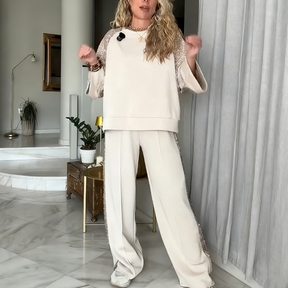 ✨【Women’s Sequin Embellished 2-Piece Set】✨ — Chic Comfort for Every Occasion!