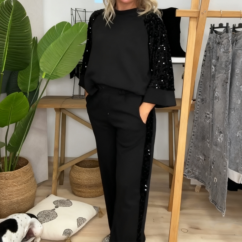 ✨【Women’s Sequin Embellished 2-Piece Set】✨ — Chic Comfort for Every Occasion!