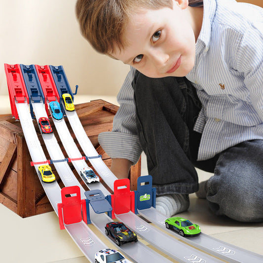 Dual Toy Car Launcher Racing Track Set for Kids