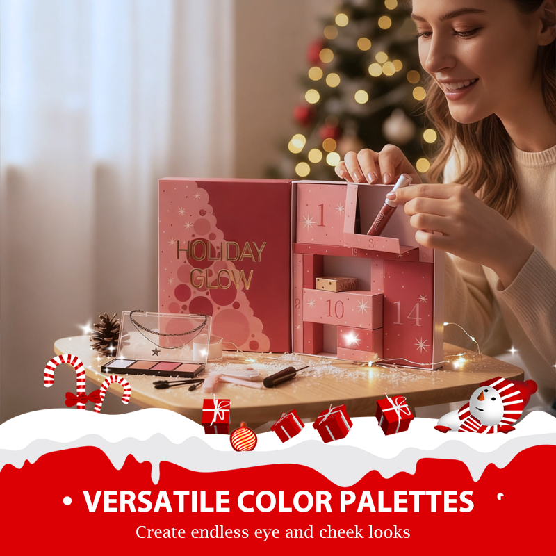 🎄 Christmas Sale: 50% Off ⛄ Makeup Advent Calendar Gift Set 💄 — All-in-one kit with 40-color eyeshadow palette & daily surprises (The perfect Christmas gift! 🎁)