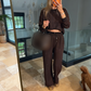 Women’s Casual Vertical Stripe Top & Pants 2-Piece Set