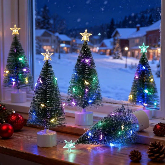 ✨ LED Mini Christmas Tree With Star – Multicolor Lights, Wireless & Compact (Instant Holiday Cheer For Any Table!)