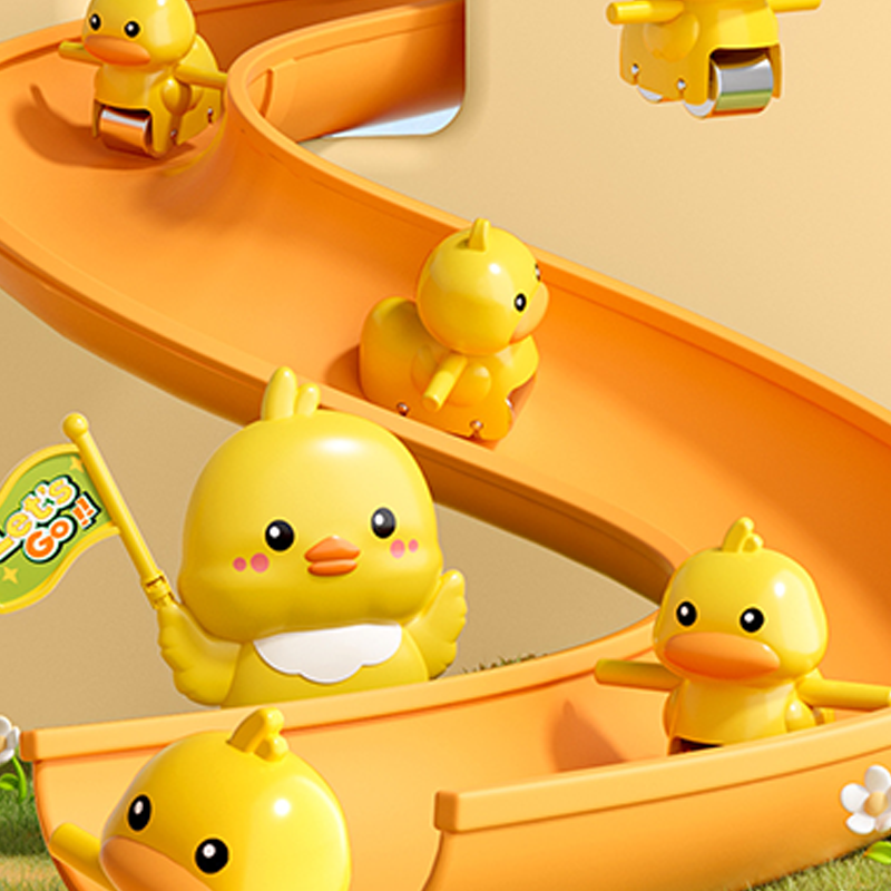 Electric Duck Climbing Stairs Track Toy
