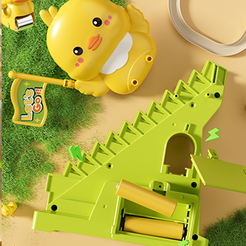 Electric Duck Climbing Stairs Track Toy