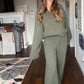 Women's Casual V-Neck Pullover and Pants Set