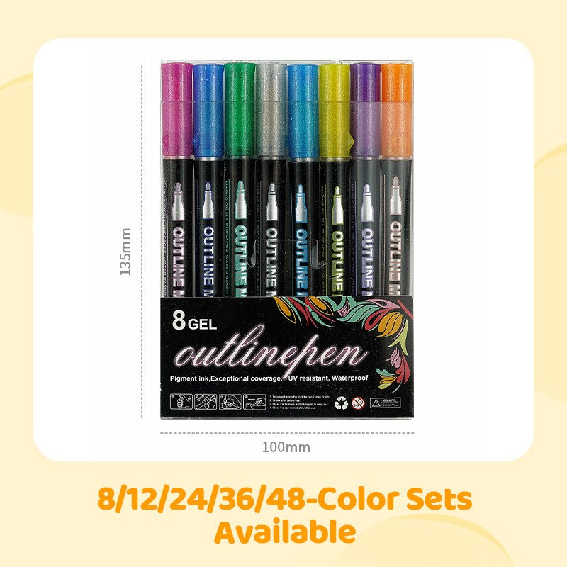 🎅Christmas Special Deals⚡50K+ SOLD!🎁🎨Double Outline Glitter Coloring Pen Set🌟