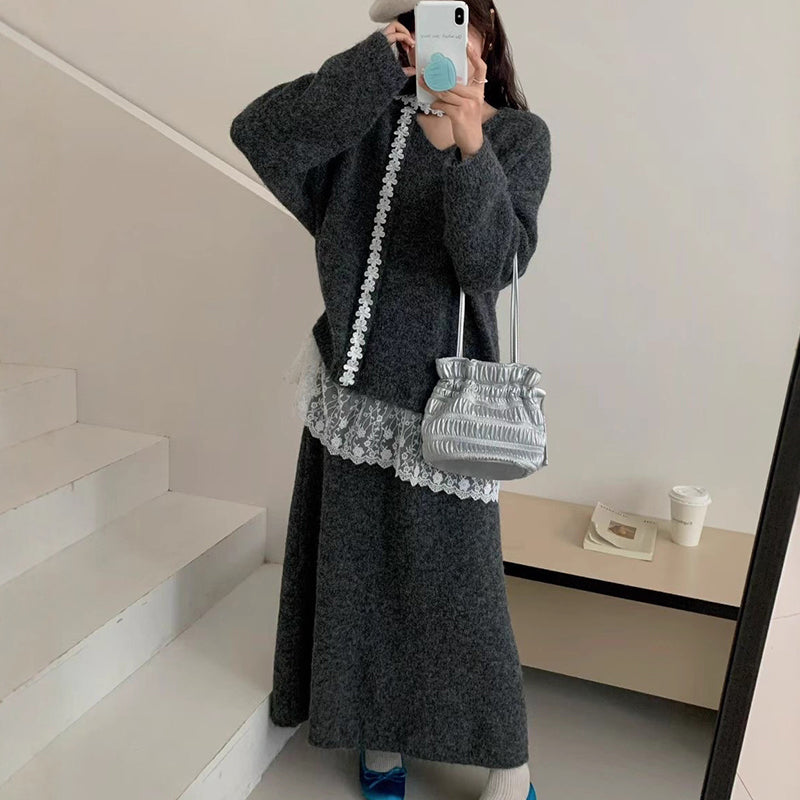 Women's Knit Sweater & Skirt 2-Piece Set