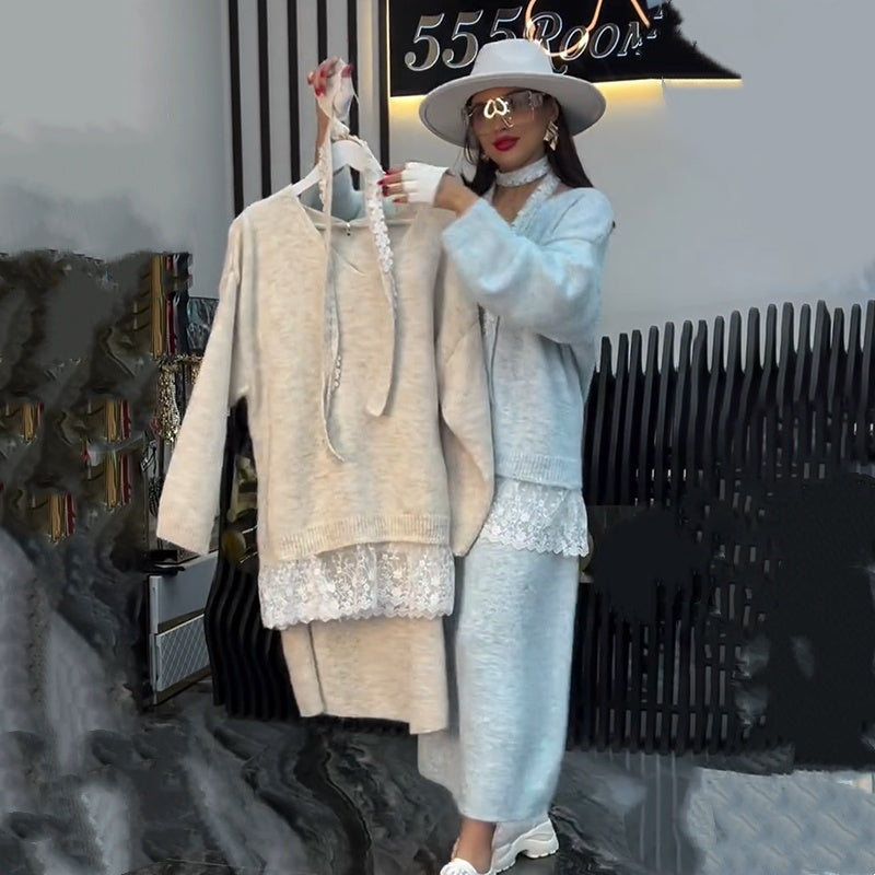 Women's Knit Sweater & Skirt 2-Piece Set