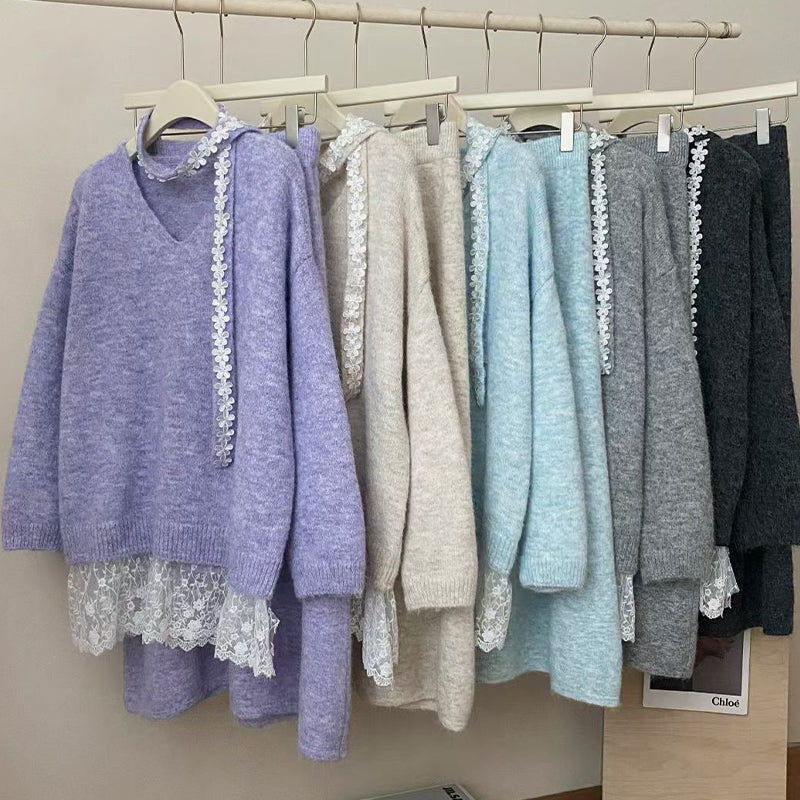 Women's Knit Sweater & Skirt 2-Piece Set