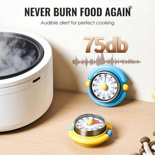 Loud Alarm Mechanical Timer with Magnetic Back