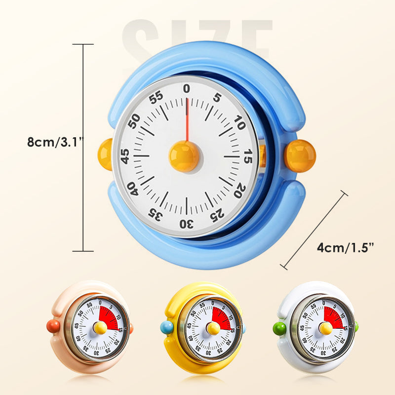 Loud Alarm Mechanical Timer with Magnetic Back