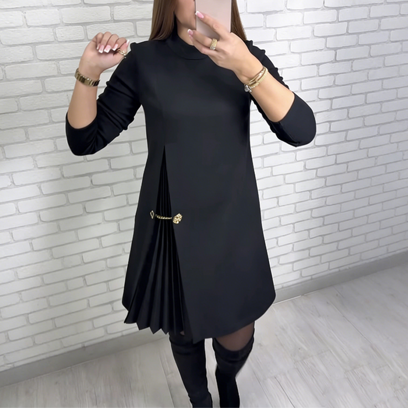 ✨Flash Sale✨|🔥Elegant Long Sleeve Pleated Panel Dress🔥