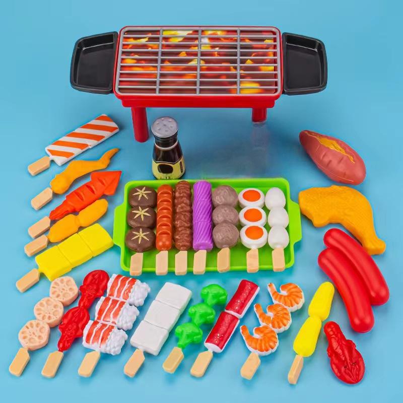 Kids Realistic BBQ Grill Playset with Food