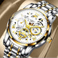 Men's Waterproof Roman Skeleton Automatic Mechanical Watch
