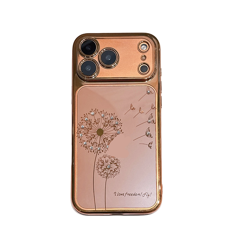 Transparent Dandelion Rhinestone Phone Case