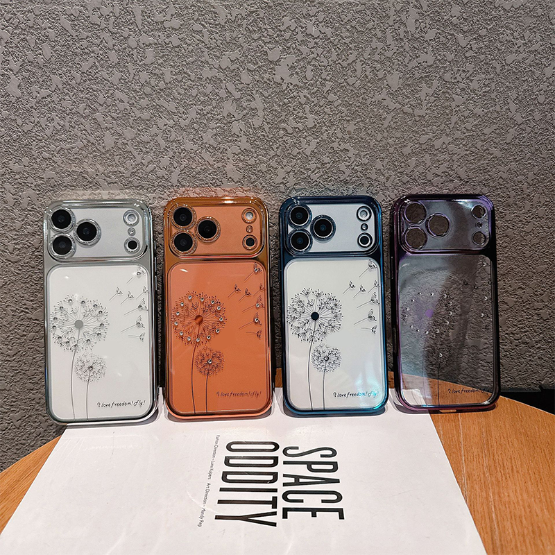 Transparent Dandelion Rhinestone Phone Case