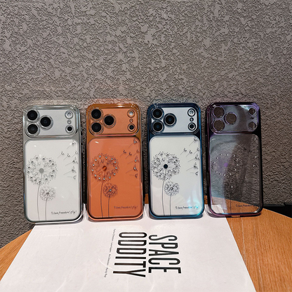 Transparent Dandelion Rhinestone Phone Case