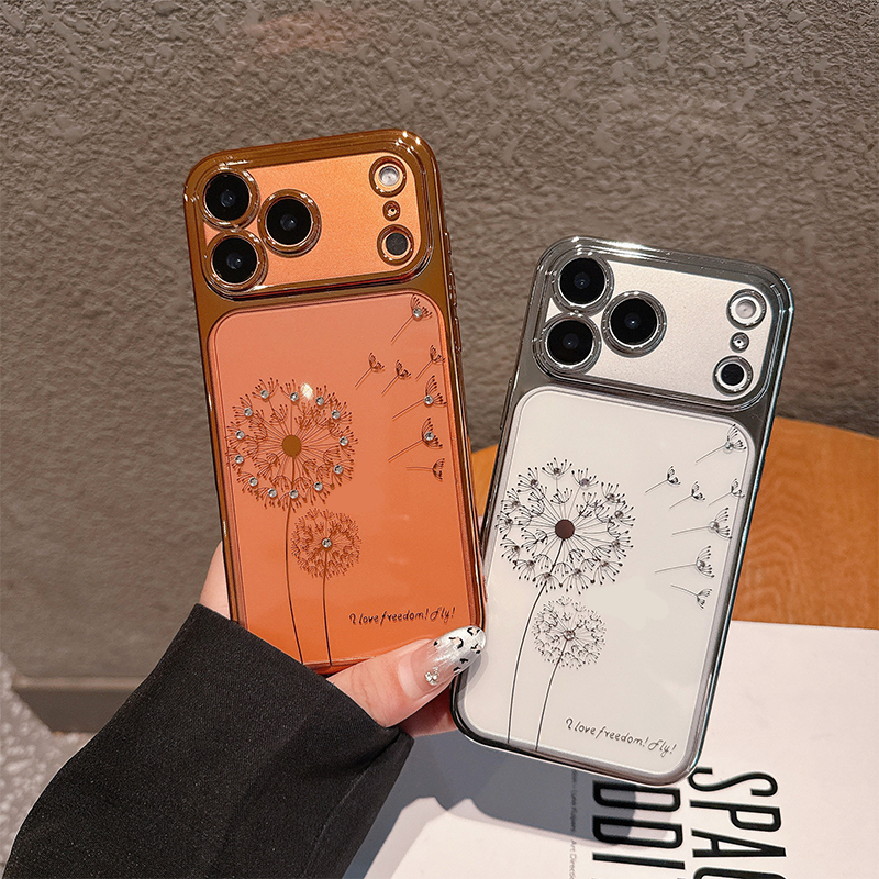 Transparent Dandelion Rhinestone Phone Case