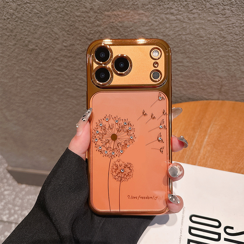 Transparent Dandelion Rhinestone Phone Case
