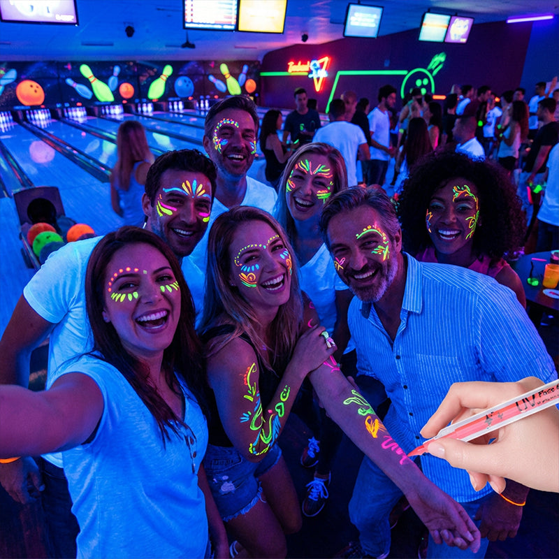 12-Color UV Reactive Face Paint Pen Set