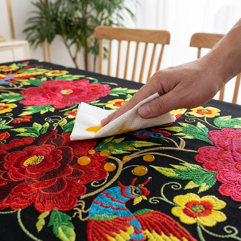 🔥Hot Sale🔥Mexican Floral Tablecloth With Scalloped Edge🌸