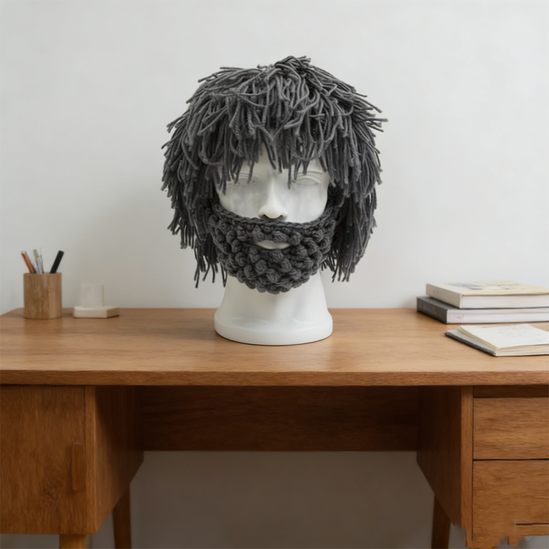 Novelty Knit Wig & Beard Beanie