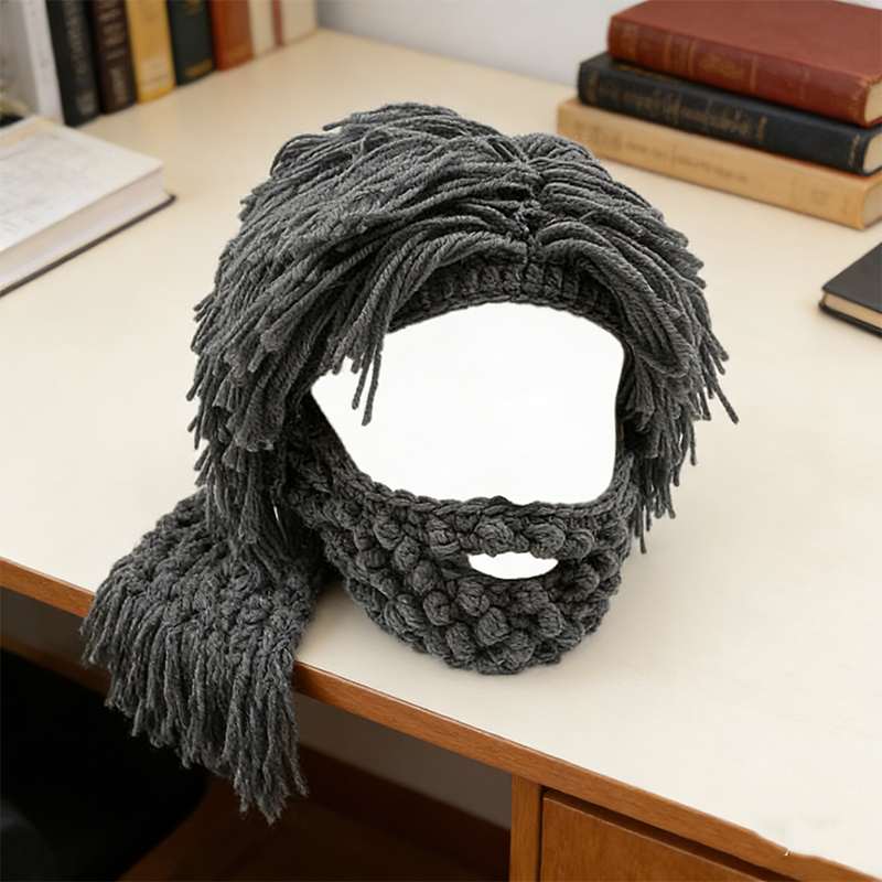 Novelty Knit Wig & Beard Beanie