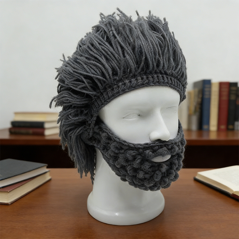 Novelty Knit Wig & Beard Beanie
