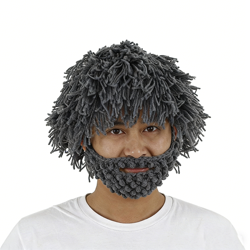Novelty Knit Wig & Beard Beanie