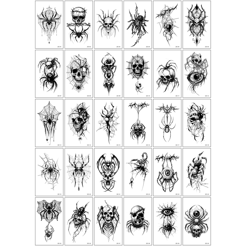 30 Sheets Waterproof Temporary Tattoos Stickers